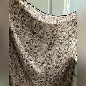 Silk Wool Blend Scarf Wrap Shawl Floral Reversible NWOT